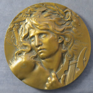 MB109208 France Art Nouveau Orphee by Coudray music bronze medal