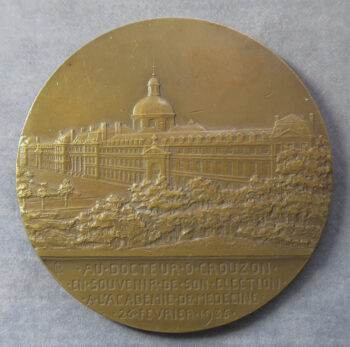 MB109211 France Dr Crouzon Salpetriere bronze medicine commemorative medal 1935 by Pillet