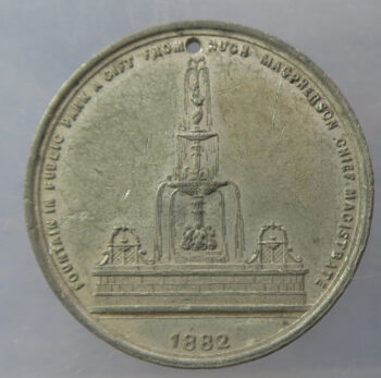 MB109214 Scotland, Falkirk 1882 Grangemouth Presentation of Public Park and opening of Docks pewter medal