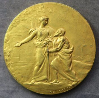 MB109218 France Exposition International Cuisine Paris Food Exhibition gilt medal 1911 by Massonet