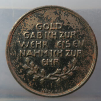 MB109237 Germany WW1 gold for iron medal 1916 In Eisener Zeit