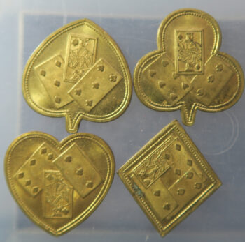 MB109244 Gaming Dipple card counter set 4 pieces brass 1883