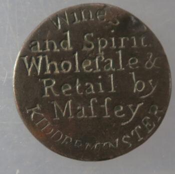 MB109254 GB advertising token Wines & spirits wholesale & retail by Massey Kidderminster