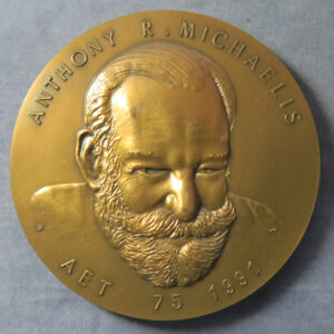 MB109261 Germany/GB Anthony R Michaelis bronze medal 75th birthday 1991 space & science journalist Astrolabe