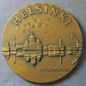 MB109264 Finland Helsinki Helsingfors 1965 bronze medal birds on cobbles