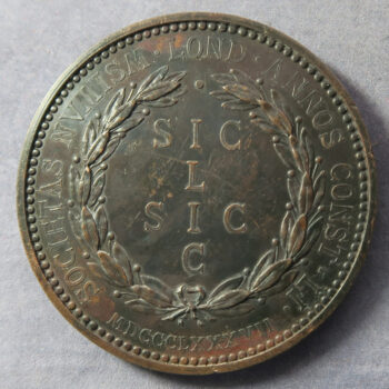 MB109269 GB John Evans President of London Numismatic Society bronze medal 1887 by Pinches to celebrate Golden Jubilee