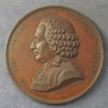 MB109289 Belgium Societe Royale d’Agriculture et d’Horticulture Linneene Linaeus bronze medal by Wurden