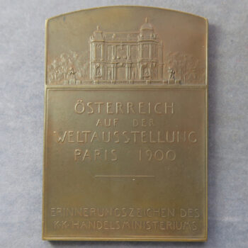 MB109299 Austria at Paris International Exhibition 1900 bronze plaquette Art Nouveau medal