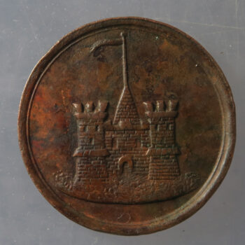 MB109301 Ireland Token Stein Brown & Co, One Tub Castle DW54 halfpenny size