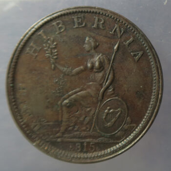 MB109307 Ireland token G Irvine Strabane 1813 one penny Withers 1901