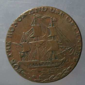 MB109309 Ireland 18th century token D&H Dublin 6 halfpenny