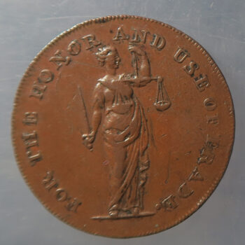 MB109310 Ireland 18th century halfpenny token D&H Dublin 308a Talbort Eyan Grocer 1794