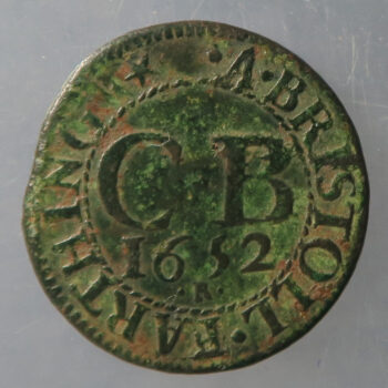 MB109318 17th century Gloucestershire Williamson 12, Bristol Farthing token 1652