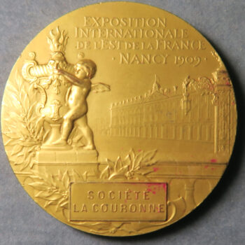 MB109322 France Nancy Exposition Internationale de l’Est de France gilt bronze medal 1909