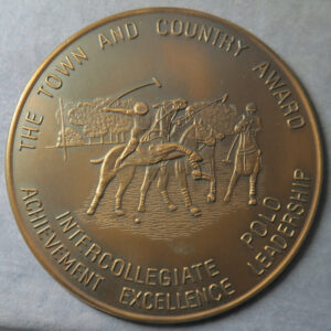 MB109337 GB sports large bronze medal Polo Town & Country Award 1960s style