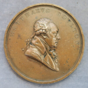 MB109371 Matthew Boulton 10th anniversary of his death 1819 bronze portrait medal by Pidgeon BHM 976