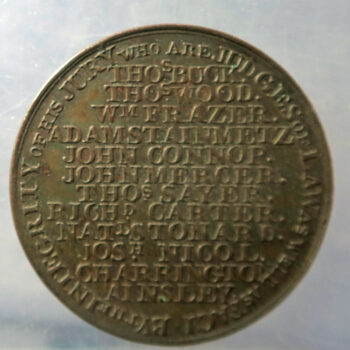 MB109376 18th Century token penny Thomas Hardy not guilty D&H 204