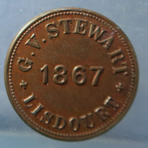 MB109375 Ireland Lisdourt G V Stewart 1d 1857 penny