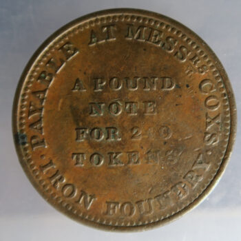 MB109378 Taunton penny token Messers Cox's Iron Foundry - Withers 1125