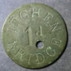 Itchen Bridge 1d zinc road toll token holed as issued Southampton, Hampshire