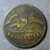 Gloucester 9d eagle / spread eagle token / pub check brass 24.5mm milled edge an unusual denomination for a pub token