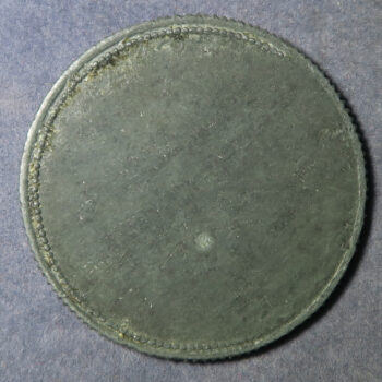 Pair of zinc tokens Cushen's Cash Market Mile End Rd London 6d & 1/- Grocers tokens