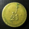 GB Guinea coin weight - brass - S21 - Withers 1671d