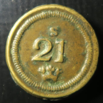 GB Guinea coin weight - brass - s 21 :5 9 - Wither 1783D