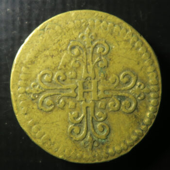 French made brass coin weight to weigh silver Franc of Henry III of Frrance