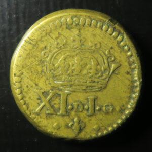 French made brass coin weight to weigh silver Franc of Henry III of Frrance