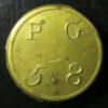 GB Guinea coin weight - brass -P G 5 8 - Wither 2044D ctm. crown