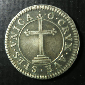 France, Token, Religion, O Crux Ave Spes Unica, 1700, Silver medal nail in crown of thorns / cross