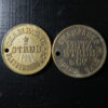 France brass token / label x2 - Feitz Strub & Cie Champagne & Strub Blankenhorn & Co. - prize medals mentioned