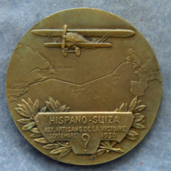 MB109114 Bronze medal Aviation Pioneers Costes & Bellonte 1930 1st East West crossing of Atlantic