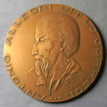 MB109345 Bronze art medal Antonio Allegri da Corregio by Asselbergs 1970  from the Monnaie de Paris.  81mm