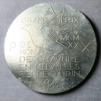 MB109347 Pewter medal Pierre Turin Prix de Rome 1920 Monnaie de Paris series