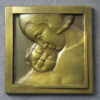 MB109381 France Art Deco square bronze medal Mother and child Comite National de l'Enfance