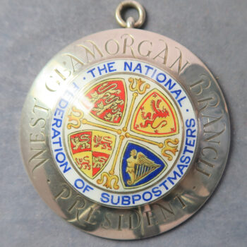 MB109388 Wales National Federation of Subpostmasters West Glamorgan Branch president's medal silver enamels