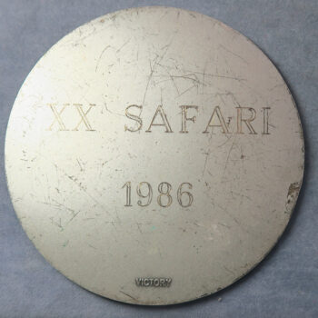 MB109389 Africa medal Federation Automobile du Zaire DRC car steering wheel cheetah 1986 XX Safari