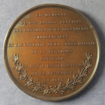 MB109398 Isabel II of Spain bronze medal 21 Sept 1847 Military Order of St Ferdinand for Heroism