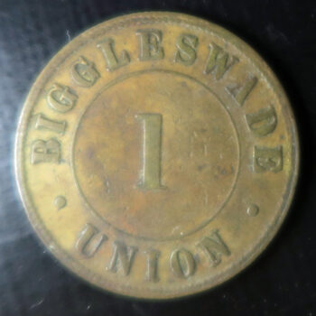 Biggleswade Union Bread token - Workhouse 28.5mm brass