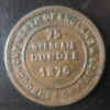 London & Newcastle Tea Company 1/2 lb. bronze token - 75 Overgate Dundee 1875