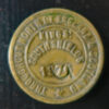 London & Newcastle Tea Company 1/4 lb. brass token - King St. South Shields 1876 countermark G