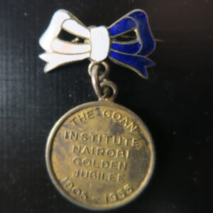 The Goan Institute Nairobi Golden Jubilee 1905-55 medal / badge gilt brass with enamel bow bar