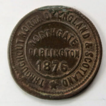 London & Newcastle Tea Company 1/4 lb. brass token - Northgate Darlington 1876