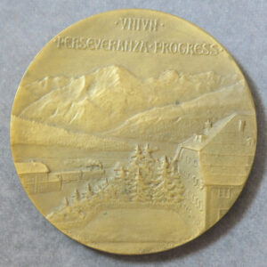 Switzerland Albula railway line opened 1903 by Hugenin bronze medal