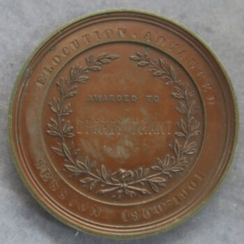 Scotland Heriot-Watt College Edinburgh bronze prize medal Elocution 1901 - Image 2