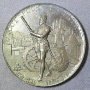 Switzerland Tir Federal a Geneve silver Shooting medal 1887 16th century soldier