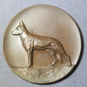 GB German Shepherd dog bronze medal 20th century 39mm.