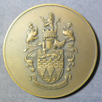 GB Institution of Structural Engineers bronze medal 20th century coat of arms.